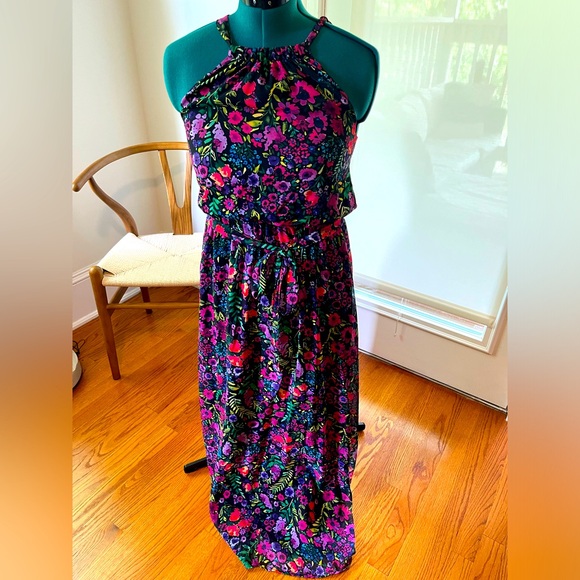 ModCloth floral maxi halter dress size small S - Picture 2 of 11